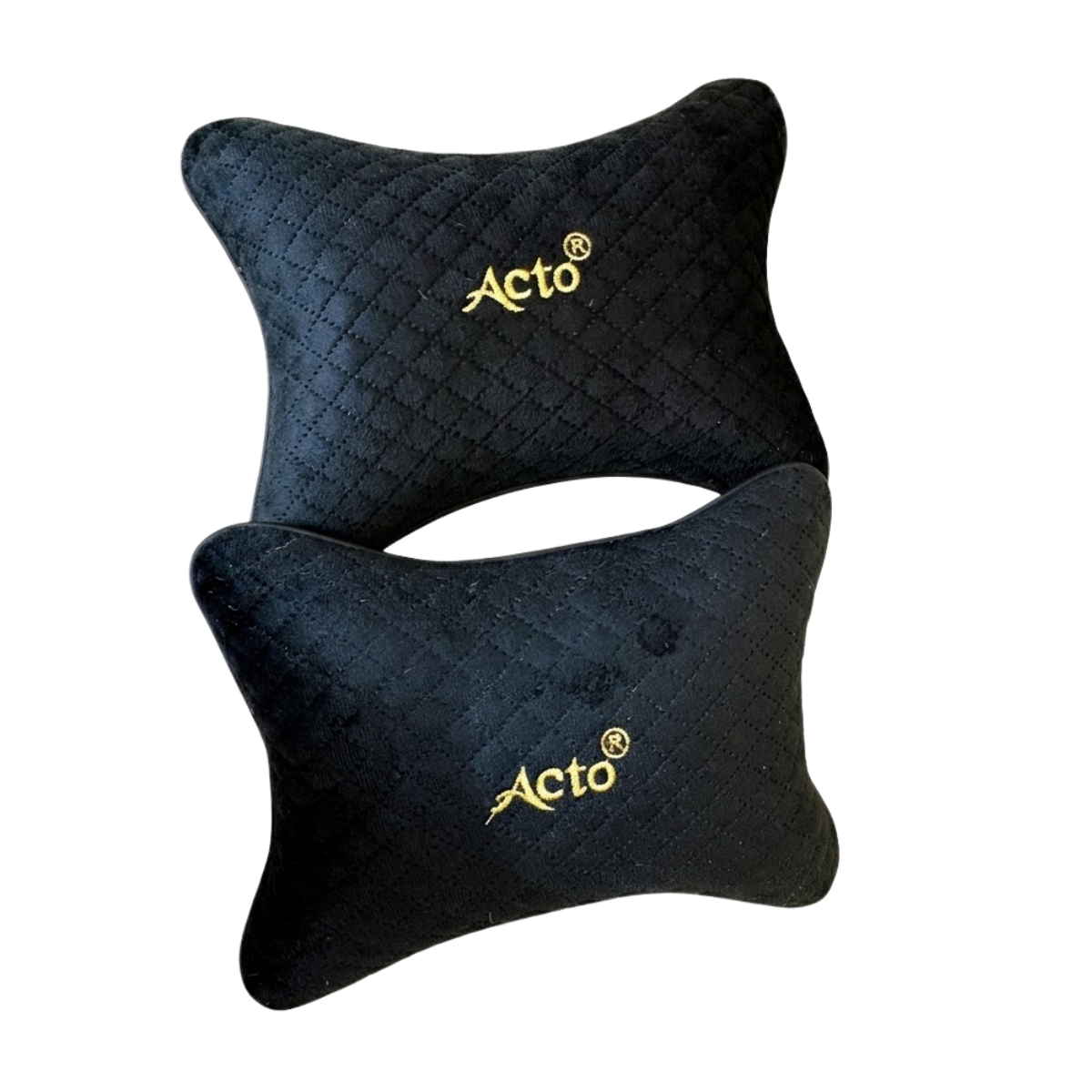 Acto Premium Car Neck Rest Cushion Magnum | Ergonomic Memory Foam Headrest Pillow | Soft Quilted Design | Neck & Cervical Support for Long Drives | Universal Fit for All Cars