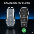 Acto Metal Sapphire Key Cover & Key Chain Compatible with BYD Atto 3, Seal, Sealion & eMax7 3 Button Smart Key | Premium Zinc Alloy Case | Glow-in-the-Dark Buttons | 360° Full Protection | Pack of 1