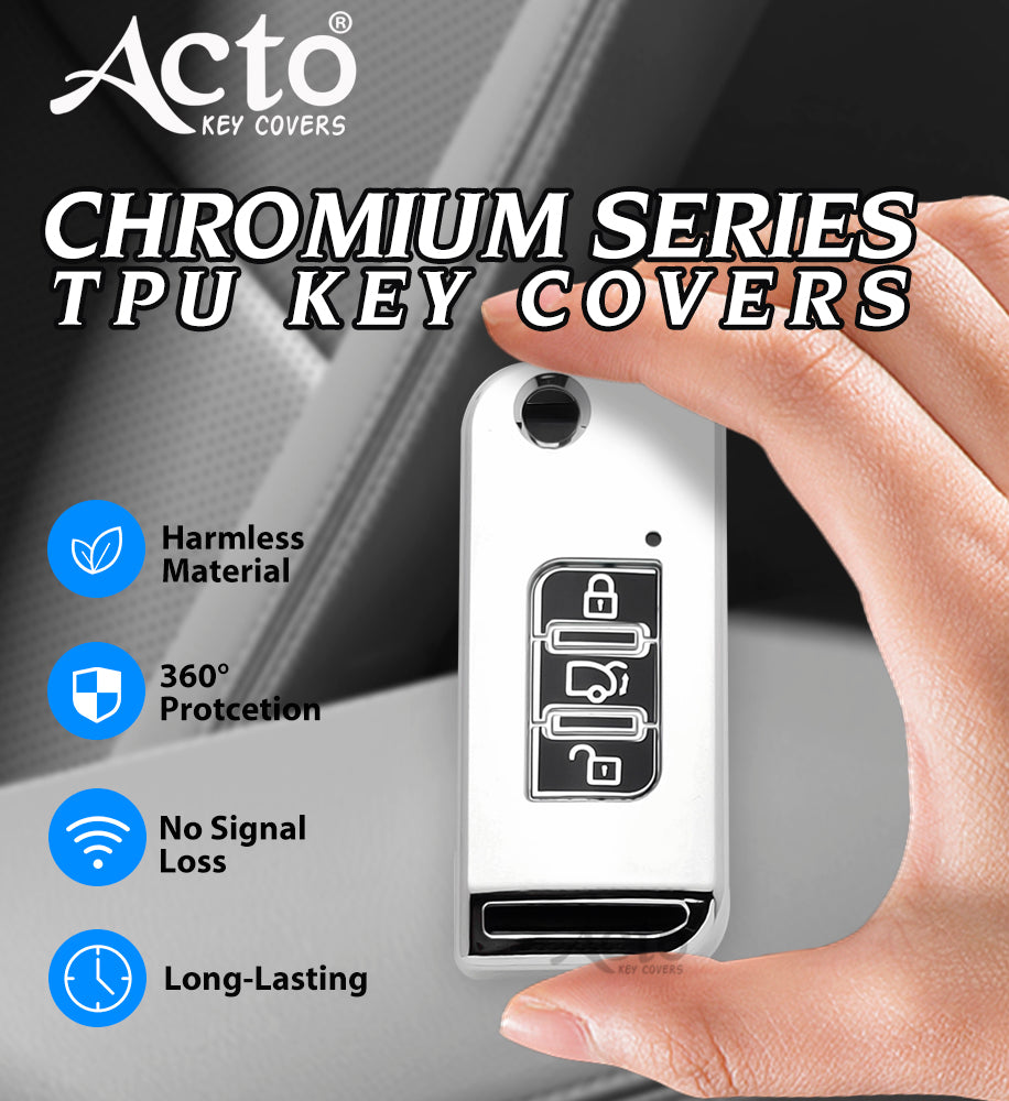 Acto Car Key Cover Chromium Series Compatible with Xuv 500 old