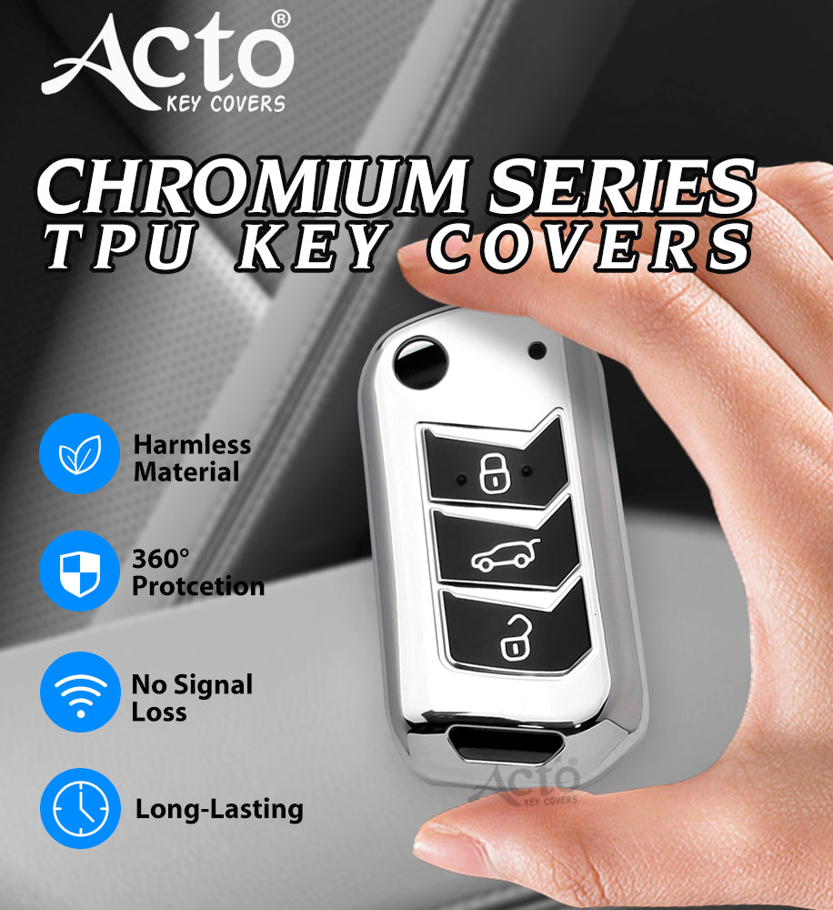 Acto Car Key Cover Chromium Series Compatible with Thar 2020