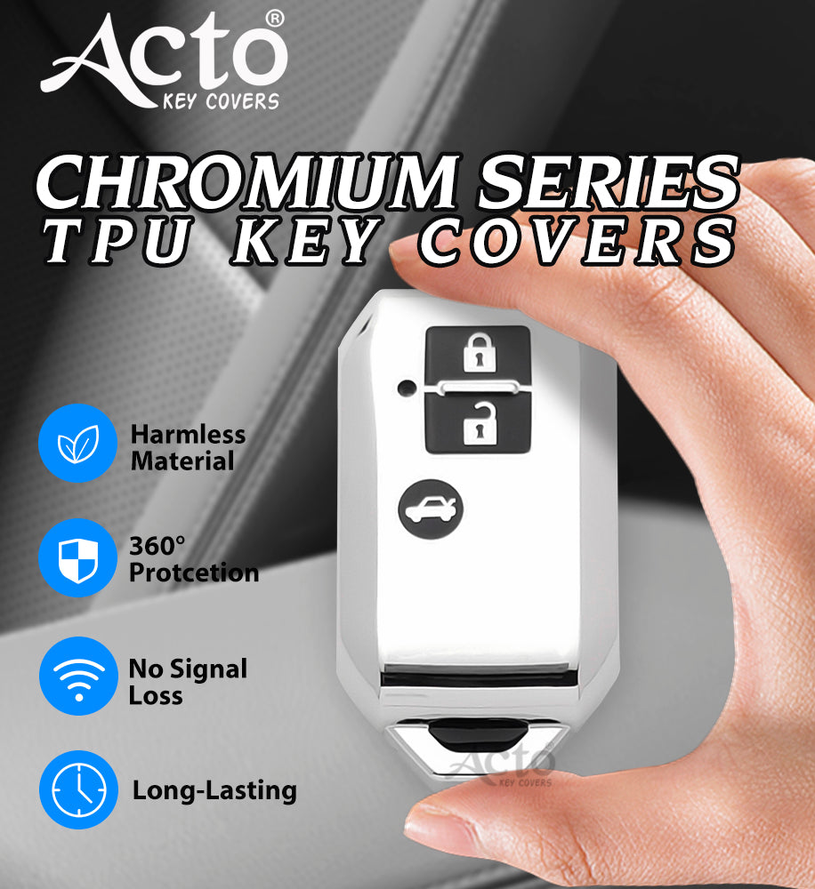 Acto Car Key Cover Chromium Series Compatible with Ertiga New