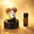 Acto Solar Powered Rotating Kissing KS03 Couple Showpiece with Aroma Diffuser Bottle – Romantic Dashboard & Home Decor