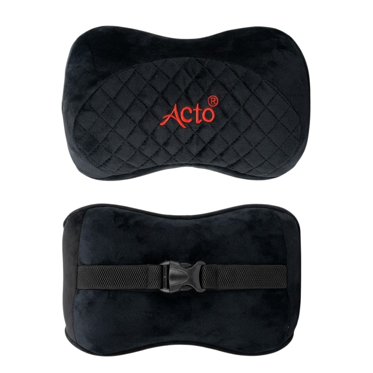 Acto Premium Car Neck Rest Cushion Kaju | Ergonomic Memory Foam Headrest Pillow | Soft Quilted Design | Neck & Cervical Support for Long Drives | Universal Fit for All Cars