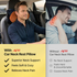Acto Premium Car Neck Rest Cushion Kaju | Ergonomic Memory Foam Headrest Pillow | Soft Quilted Design | Neck & Cervical Support for Long Drives | Universal Fit for All Cars