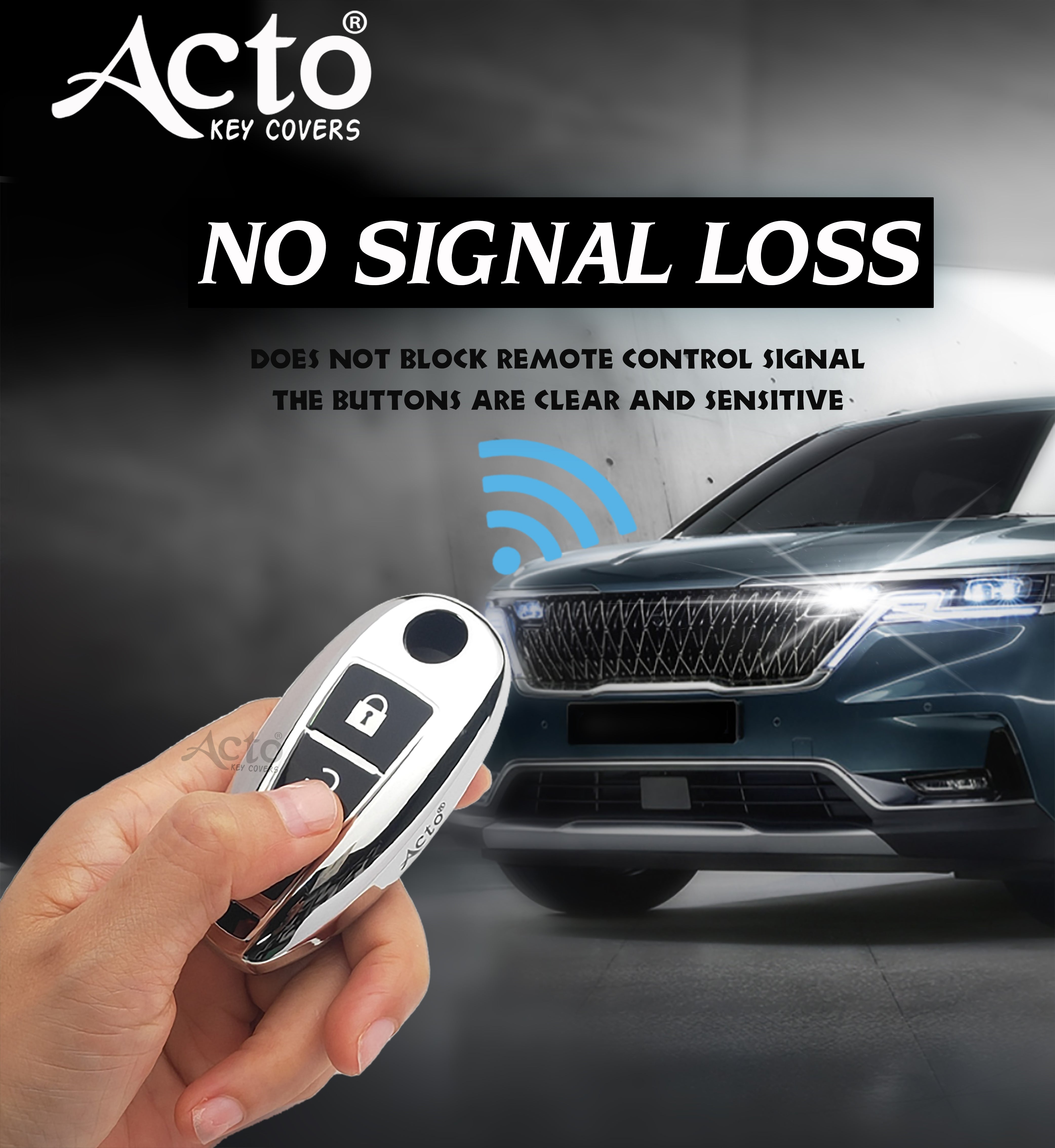 Acto Car Key Cover Chromium Series Compatible with Brezza