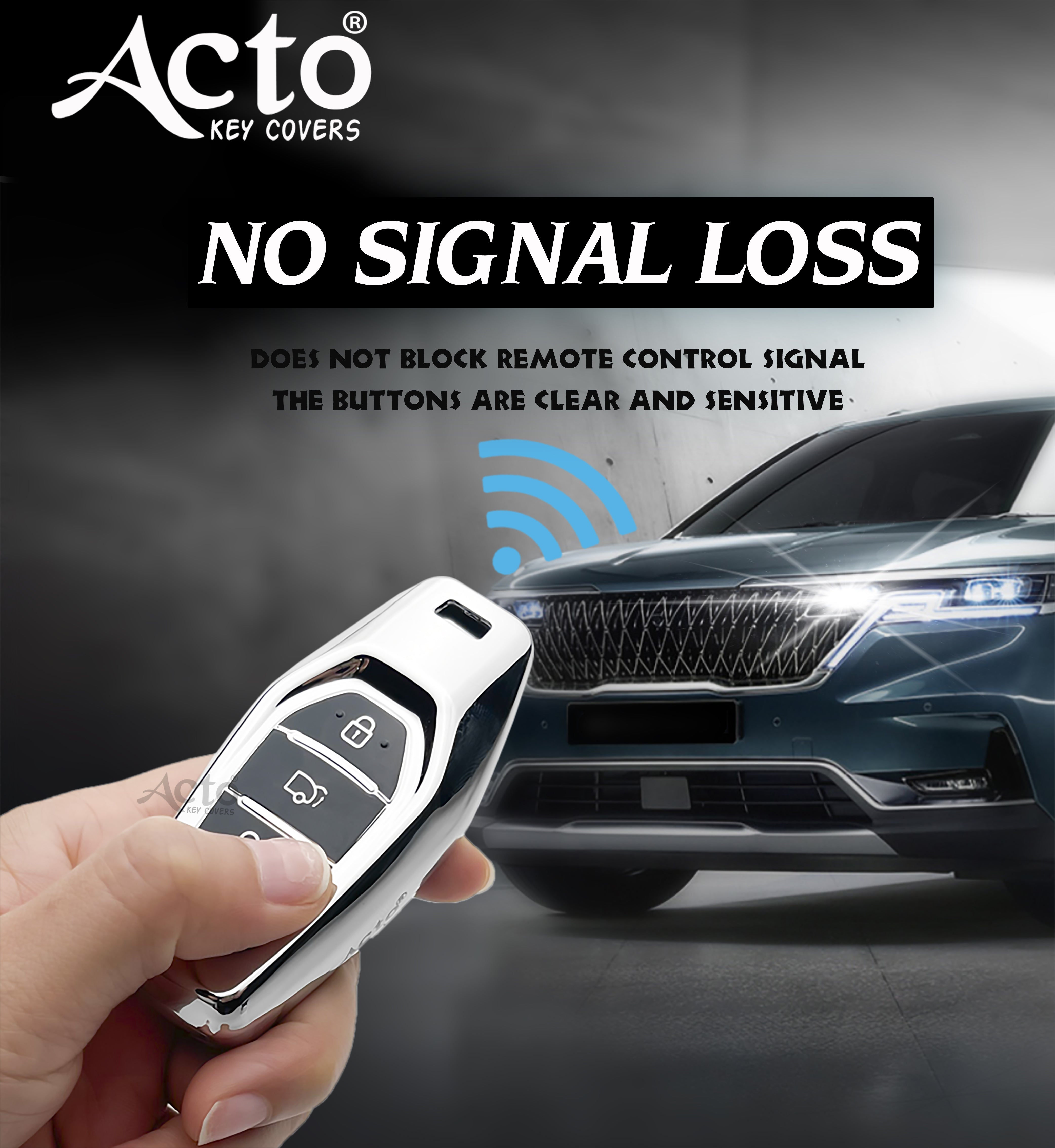 Acto Car Key Cover Chromium Series Compatible with Xuv 500