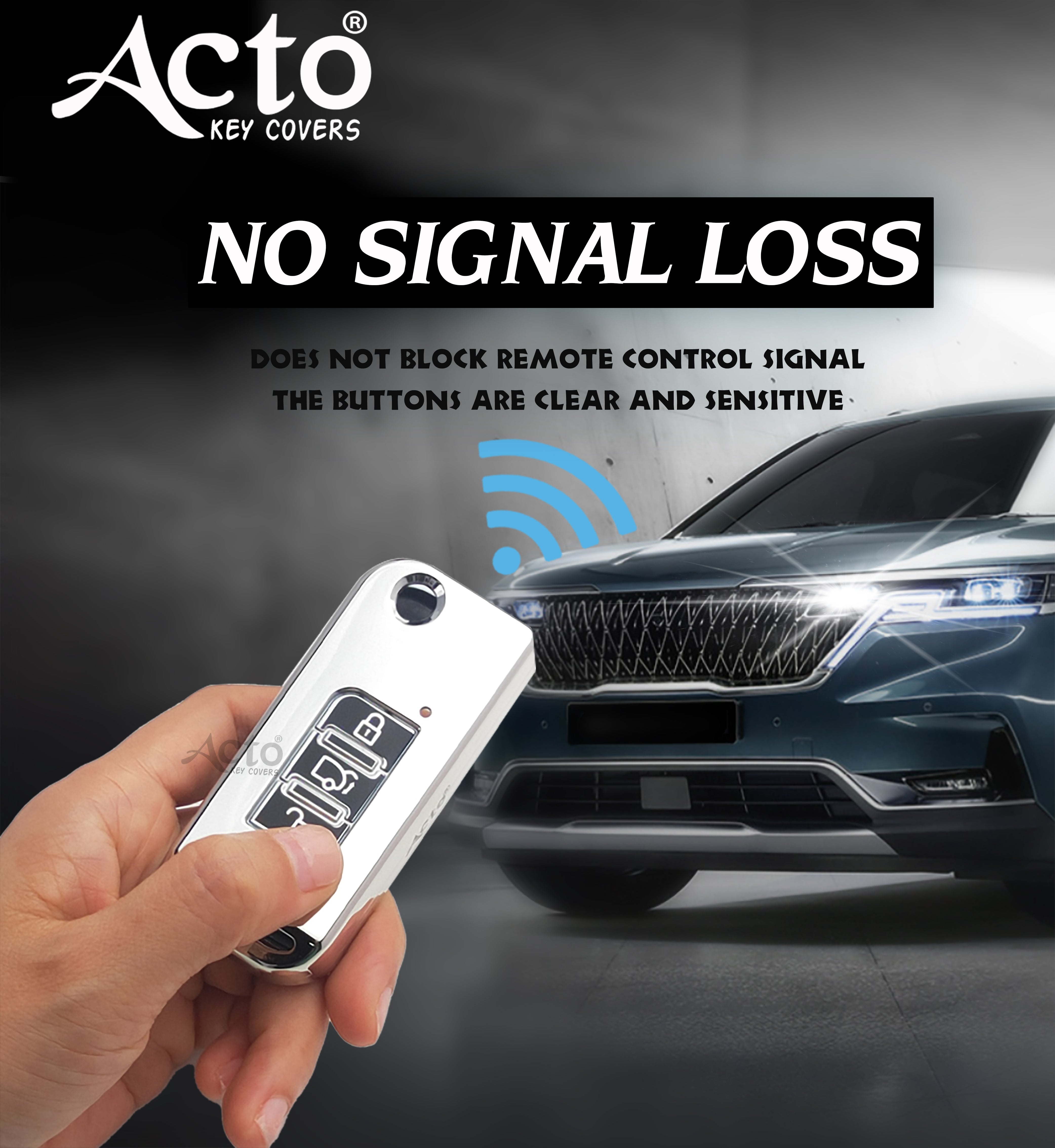 Acto Car Key Cover Chromium Series Compatible with Xuv 500 old