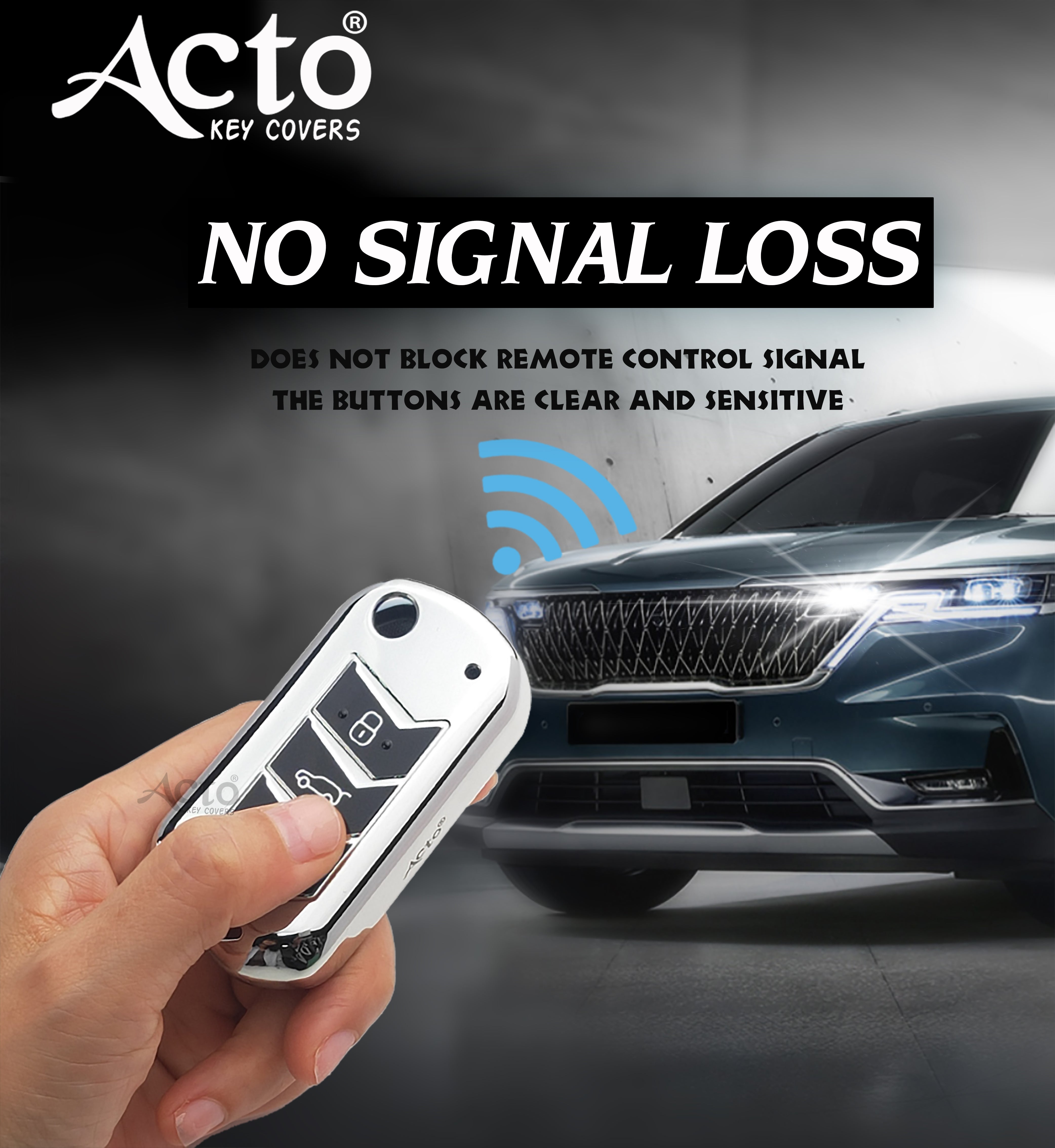 Acto Car Key Cover Chromium Series Compatible with Bolero 2020