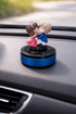 Acto Solar Powered Rotating Kissing KS02 Couple Showpiece with Aroma Diffuser Bottle – Romantic Dashboard & Home Decor
