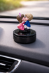 Acto Solar Powered Rotating Kissing KS02 Couple Showpiece with Aroma Diffuser Bottle – Romantic Dashboard & Home Decor