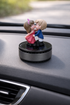 Acto Solar Powered Rotating Kissing KS02 Couple Showpiece with Aroma Diffuser Bottle – Romantic Dashboard & Home Decor