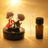 Acto Solar Powered Rotating Couple Showpiece with Aroma Diffuser Bottle – Romantic Dashboard & Home Decor