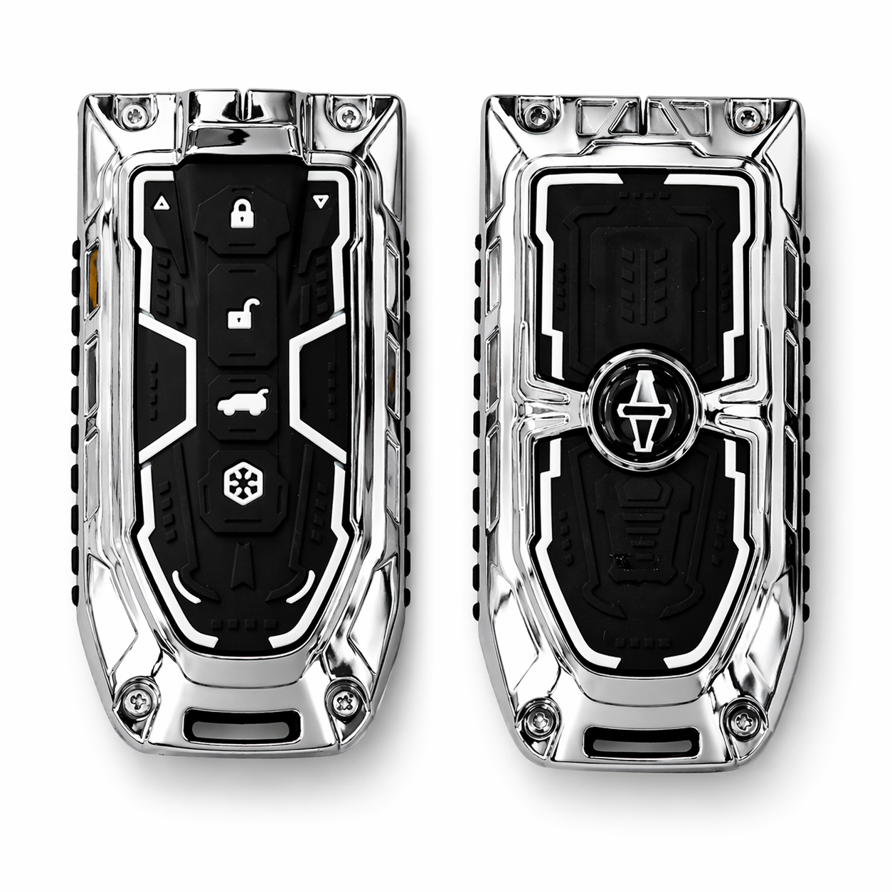 Acto Mecha Zinc Alloy Key Cover and Key chain Compatible with Mahindra BE-6, XEV 9E, 7XO 6-Button Smart Key Pack of 1 (Glow in the Night)