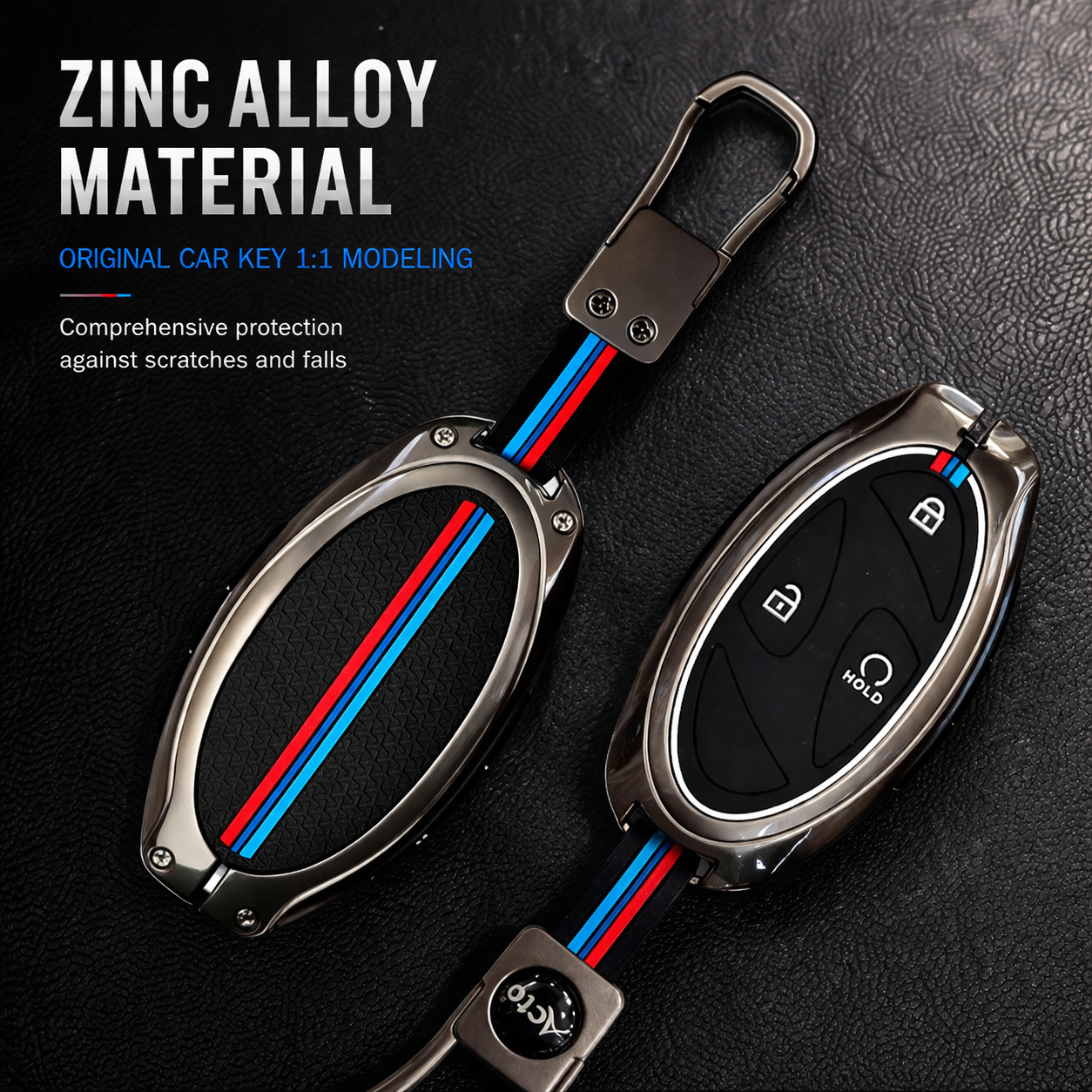 Acto Metal Silicone Key Cover & Key Chain Compatible with Hyundai Venue 2026 4-Button Smart Key | Premium Zinc Alloy Case | Glow in The Dark Buttons | Pack of 1