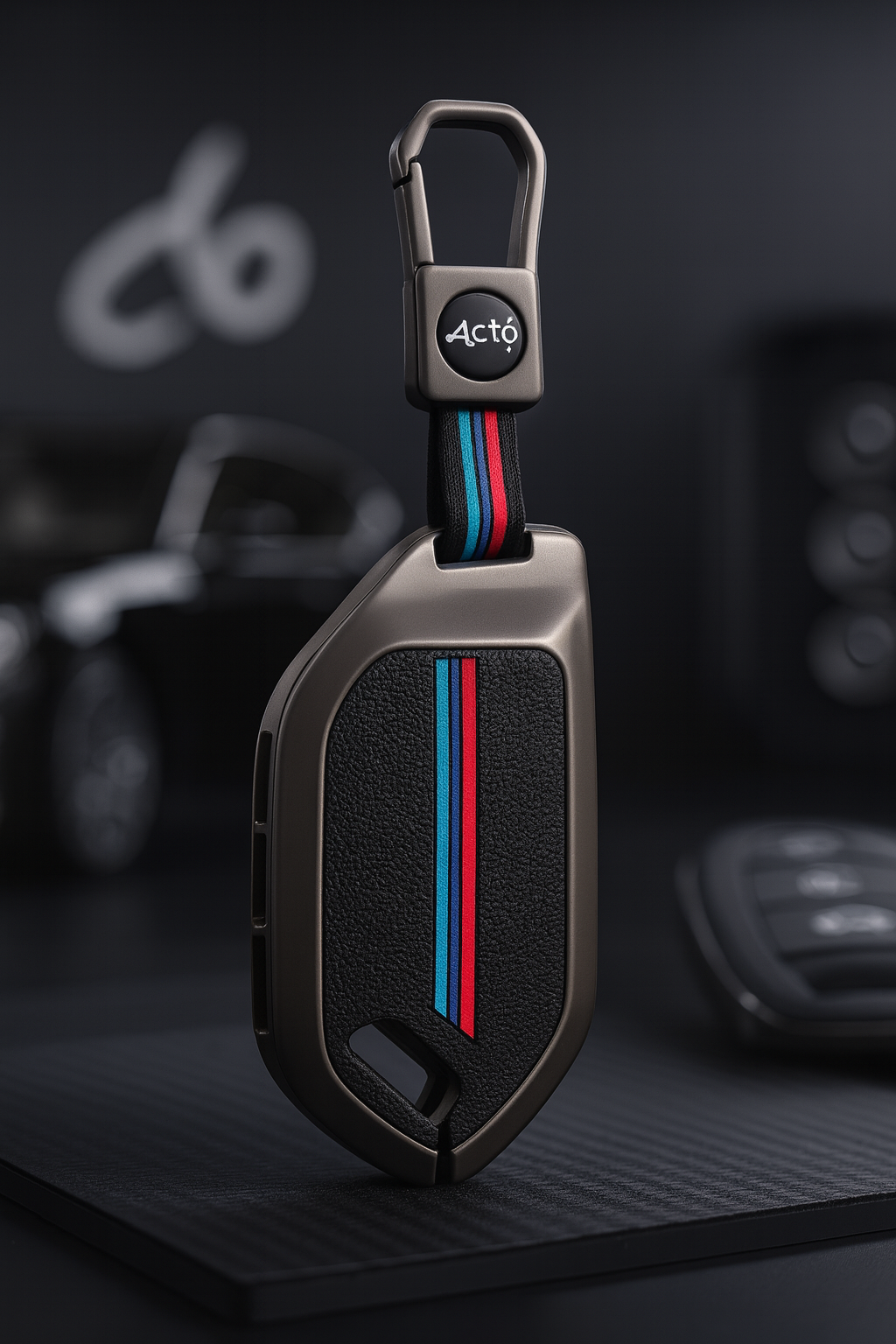 Acto Metal Sapphire Key Cover & Key Chain Compatible with Kia Syros 2025 & Seltos 2026 4-Button Smart Key | Premium Zinc Alloy Case | Glow in the Night Buttons | 360° Full Protection | Luxury Key Fob Cover | Pack of 1 Set