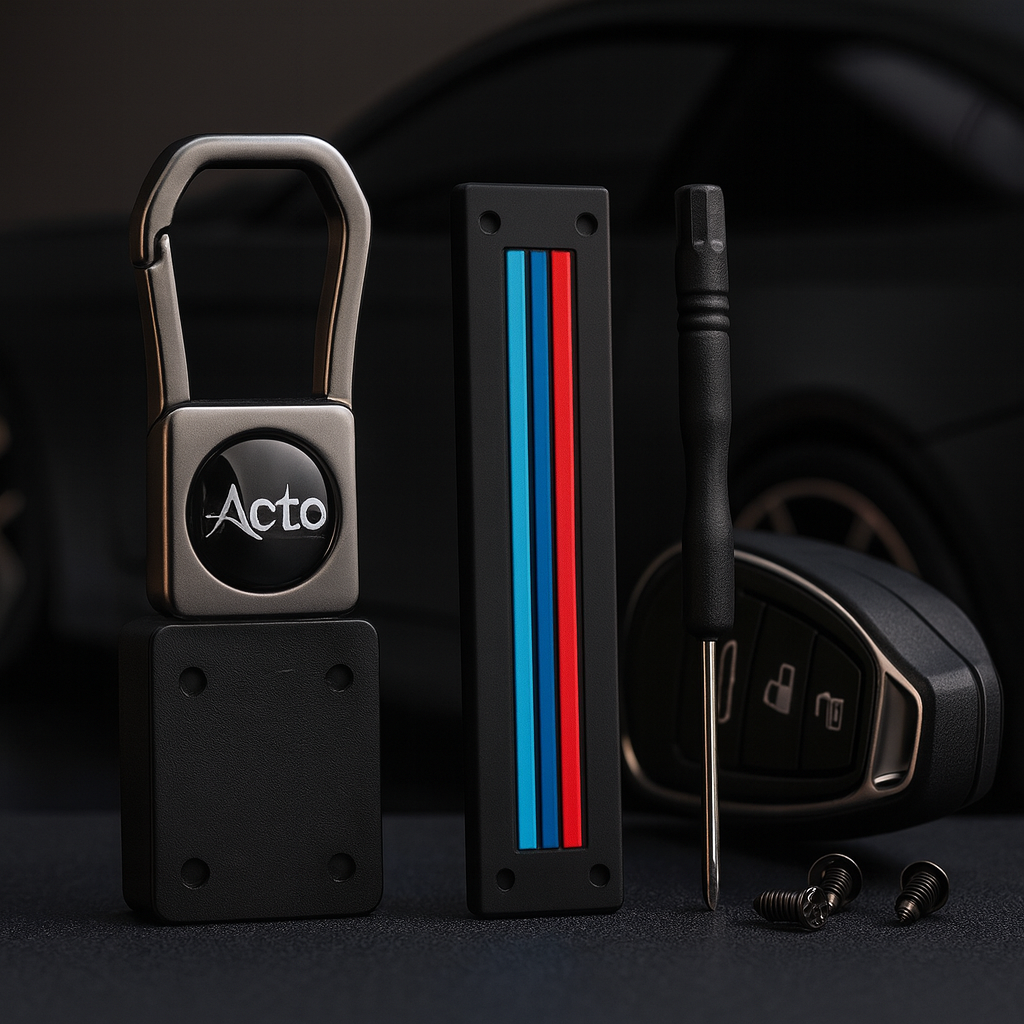 Acto Metal Sapphire Key Cover & Key Chain Compatible with Kia Syros 2025 & Seltos 2026 4-Button Smart Key | Premium Zinc Alloy Case | Glow in the Night Buttons | 360° Full Protection | Luxury Key Fob Cover | Pack of 1 Set