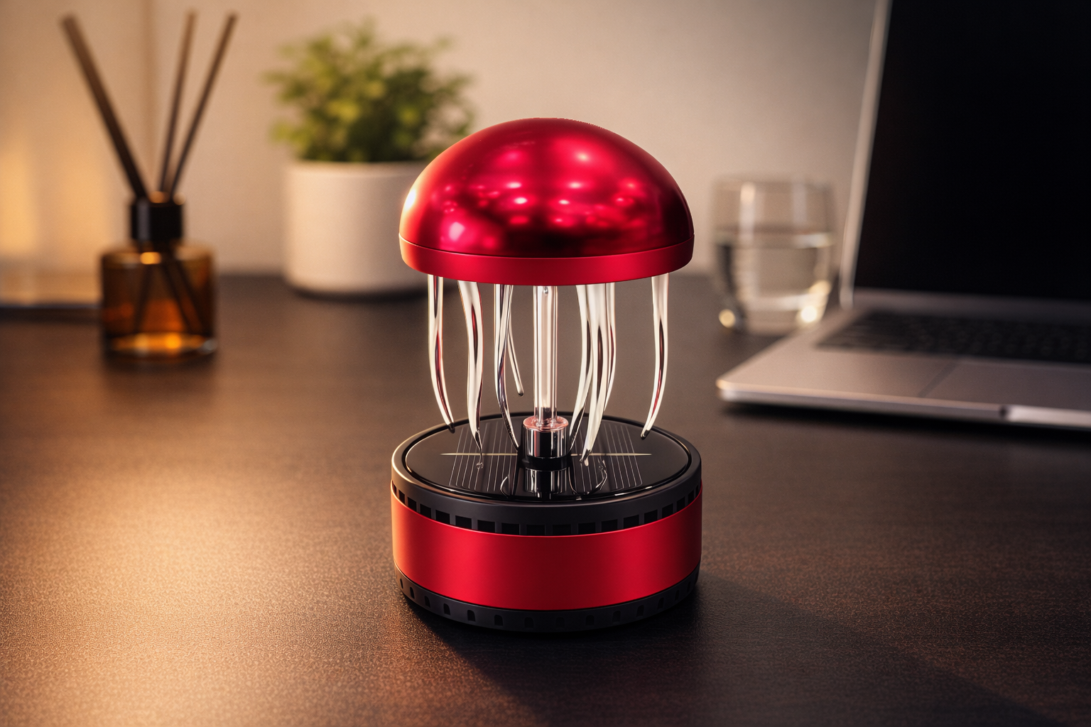 Acto Solar Powered Rotating Fountain Showpiece with Aroma Diffuser Bottle – Romantic Dashboard & Home Decor