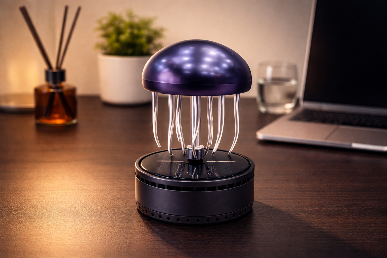 Acto Solar Powered Rotating Fountain Showpiece with Aroma Diffuser Bottle – Romantic Dashboard & Home Decor