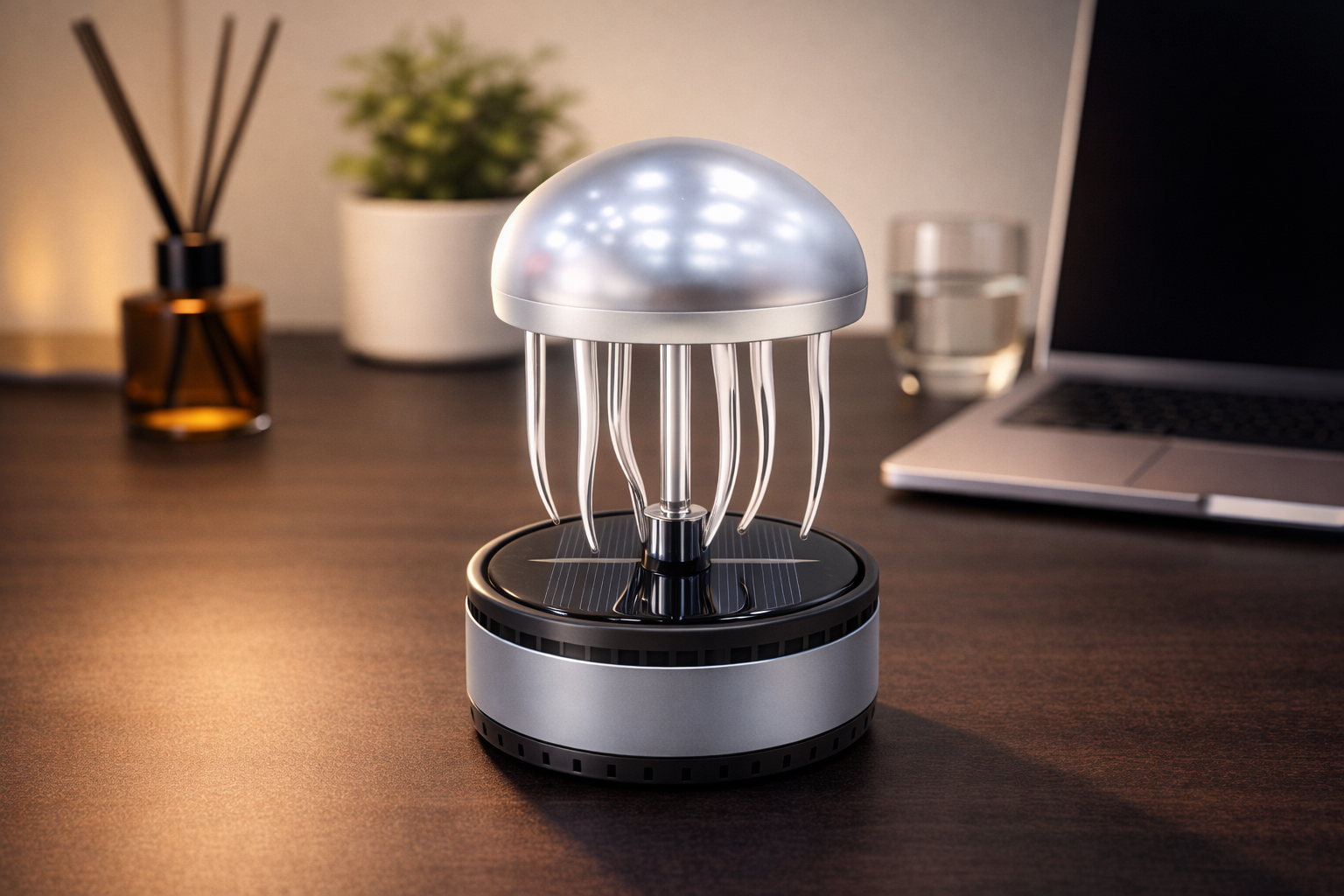 Acto Solar Powered Rotating Fountain Showpiece with Aroma Diffuser Bottle – Romantic Dashboard & Home Decor