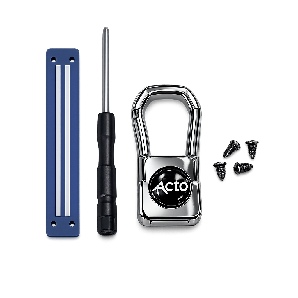 Acto Metal Sapphire Key Cover and Key chain Compatible with BMW 3 Series, 5 Series, 7 Series, M Series, X Series 4-Button Smart Key Pack of 1 (Glow in the Night)