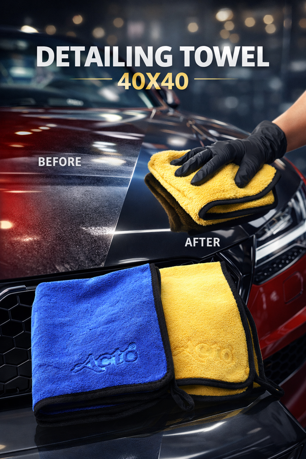 Acto Detailing Towel Cloth for Car Cleaning, Office and Home 800Gsm - 40x40cm Pack of 2 Pcs