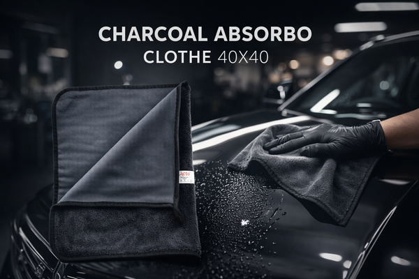 Acto Charcoal Absorbo Cloth for Car Cleaning, Office and Home 600Gsm - 40x40cm Pack of 1 Pcs
