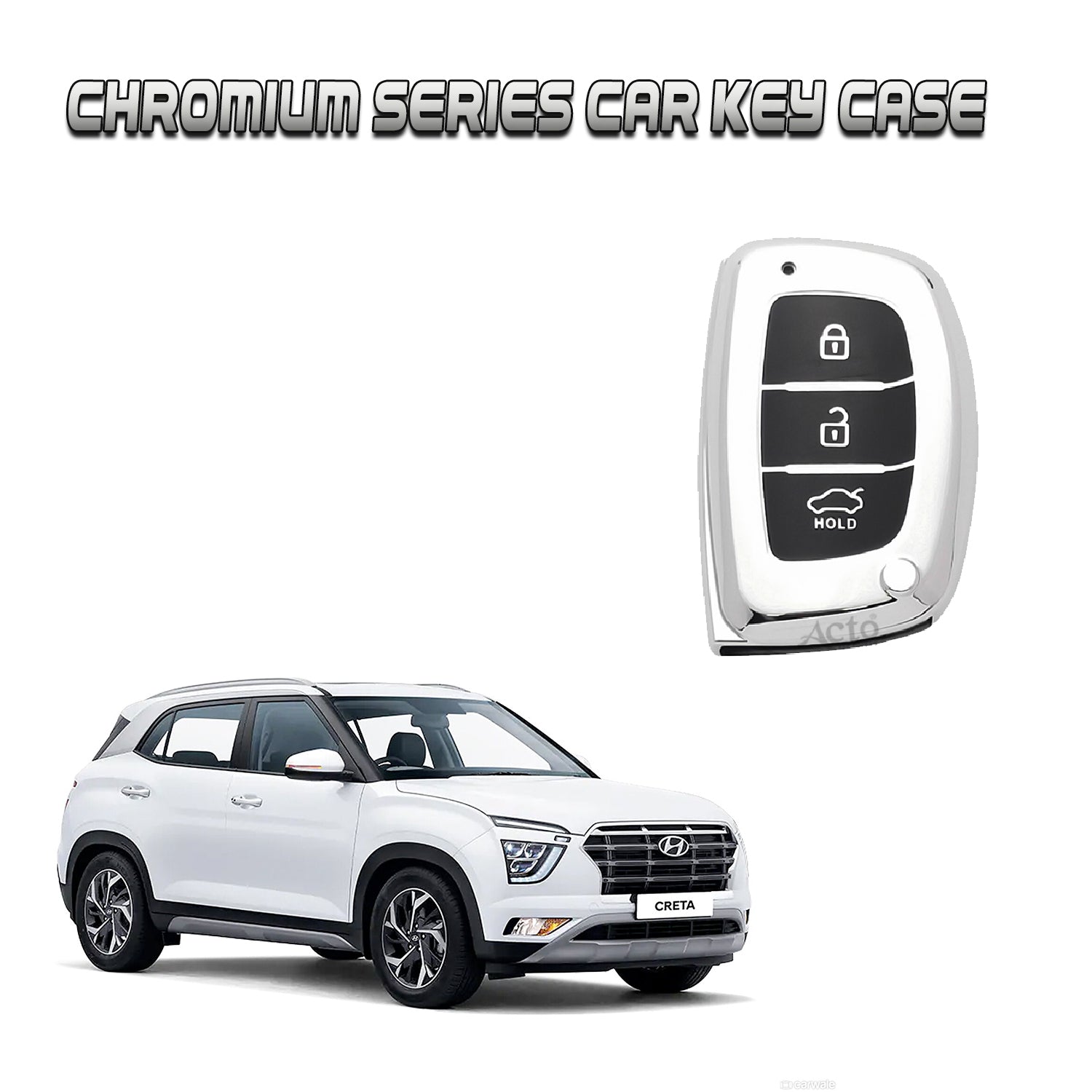 Acto Car Key Cover Chromium Series Compatible with Creta