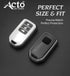 Acto Car Key Cover Chromium Series Compatible with Honda Accord, Civic, WR-V, BR-V, CR-V, City, Jazz 3 Button Smart Key | Premium Chrome Finish Hard Case | 360° Protection | Scratch Resistant | Keychain Included (Pack of 1)
