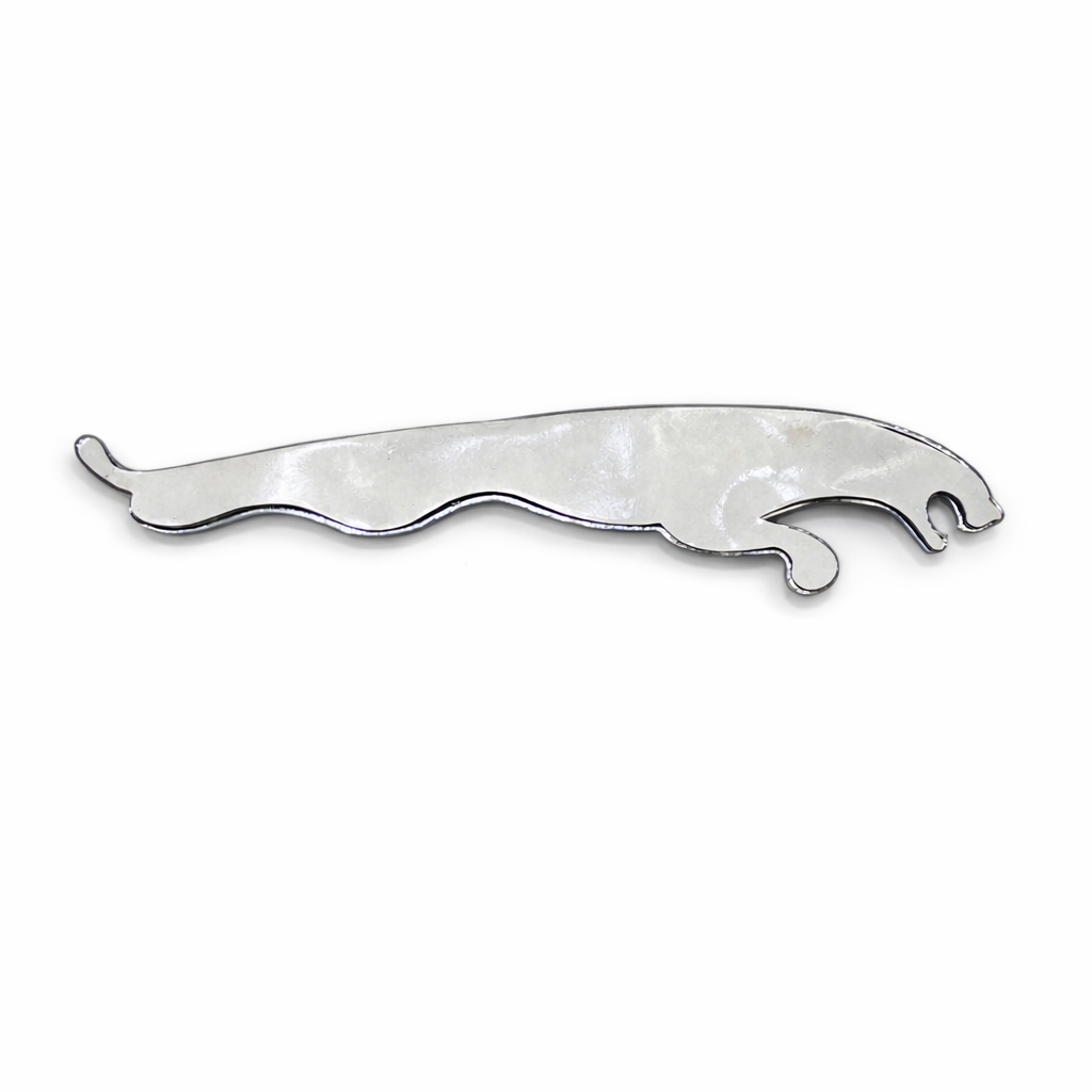 Carsonify 3D Metal Jaguar Car Badge Emblem Sticker | Aluminum Alloy Chrome Jaguar Logo Decal | Self-Adhesive Car & Bike Exterior Decoration | Premium Metallic Auto Styling