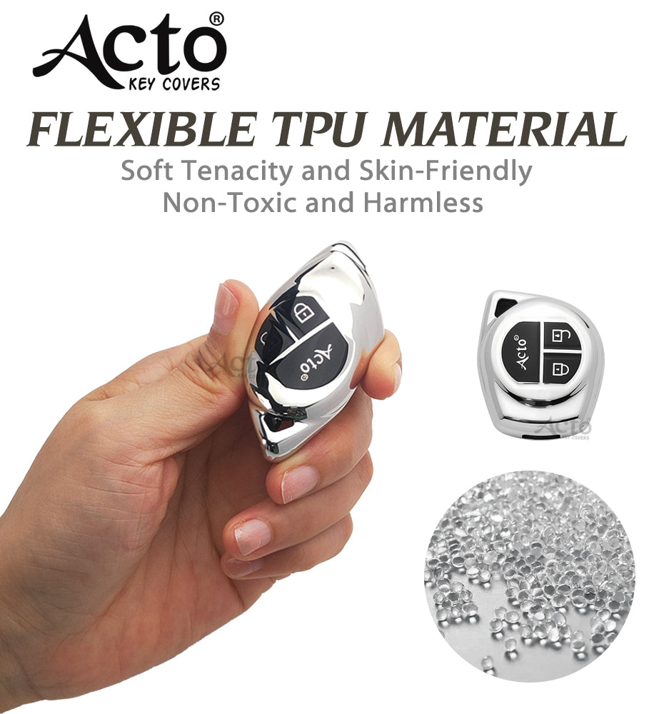 Acto Car Key Cover Chromium Series Compatible with Alto 2 Button