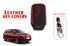 ACTO Leather key cover in Black color With Red Stitches with key chain Compatible With Suzuki Ertiga 3 Button