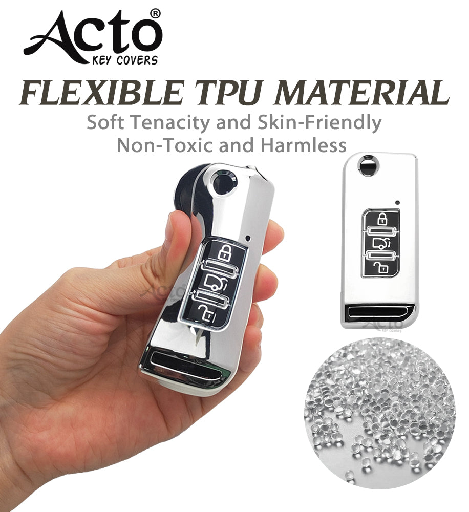 Acto Car Key Cover Chromium Series Compatible with Xuv 500 old