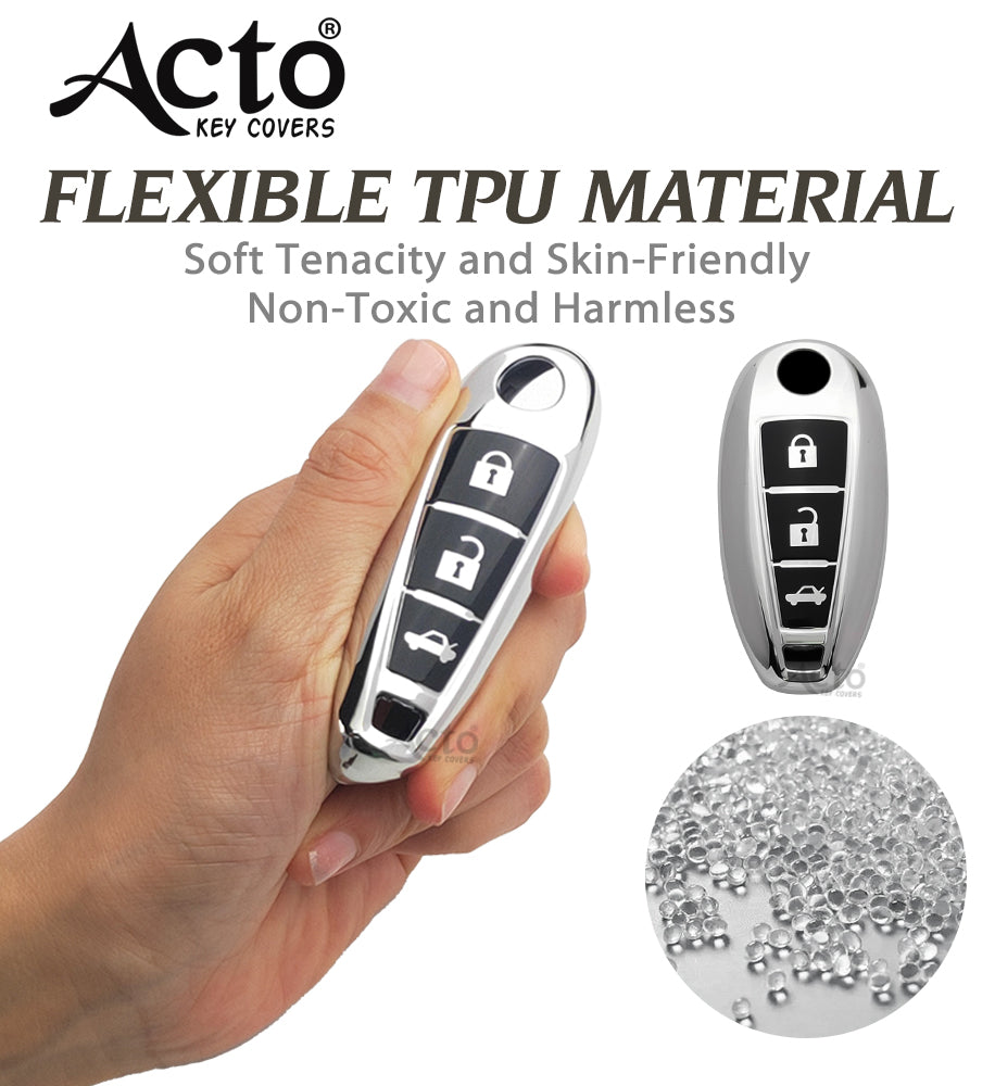 Acto Car Key Cover Chromium Series Compatible with S-Cross