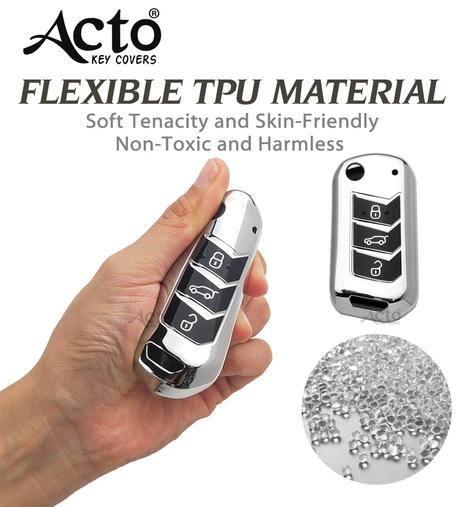 Acto Car Key Cover Chromium Series Compatible with Thar 2020