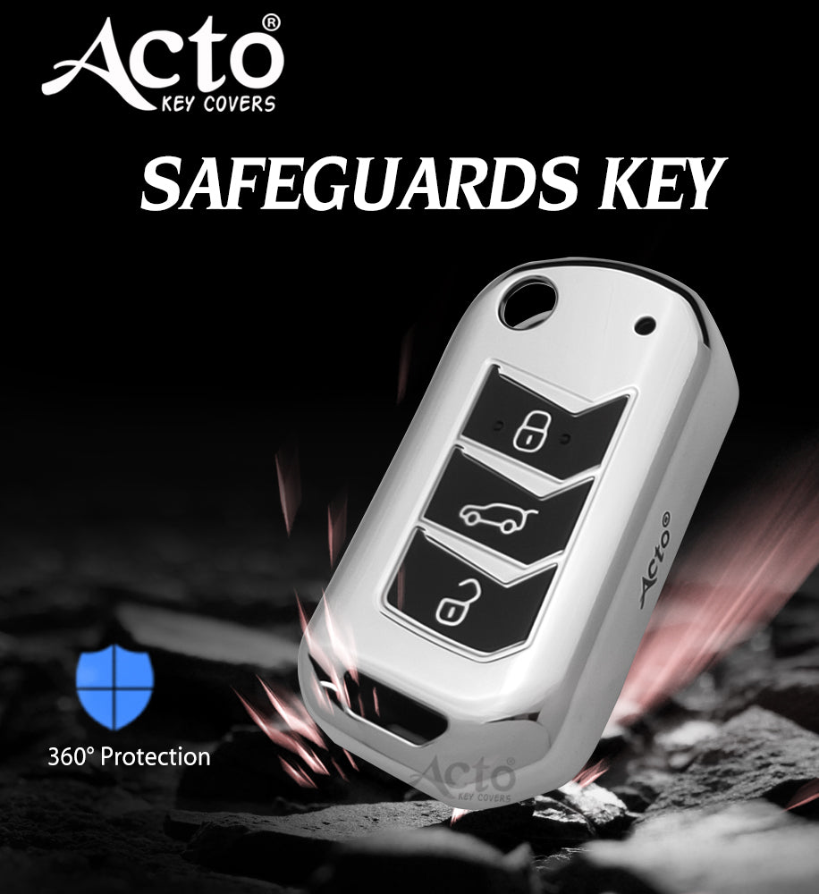 Acto Car Key Cover Chromium Series Compatible with Thar 2020