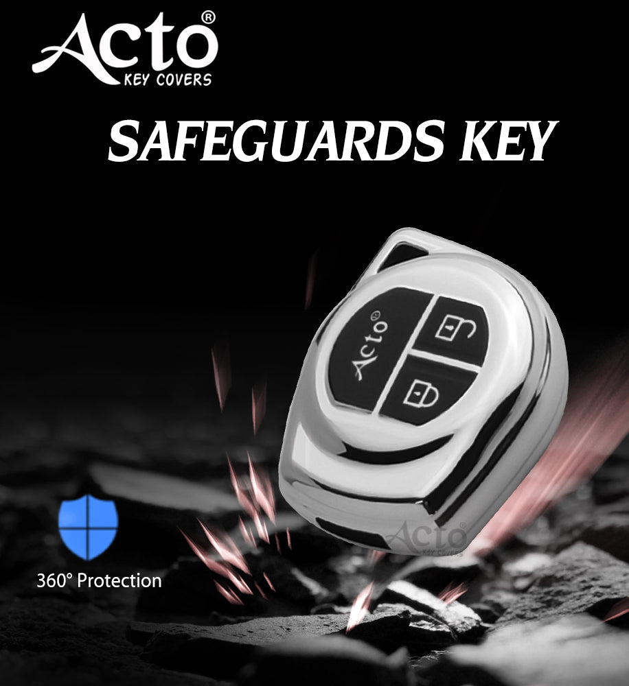 Acto Car Key Cover Chromium Series Compatible with Alto K-10 2 Button