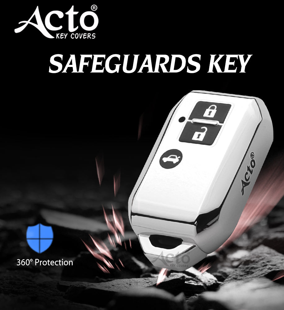 Acto Car Key Cover Chromium Series Compatible with Ertiga New