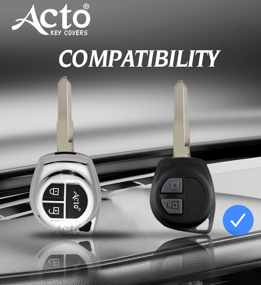 Acto Car Key Cover Chromium Series Compatible with Alto 2 Button