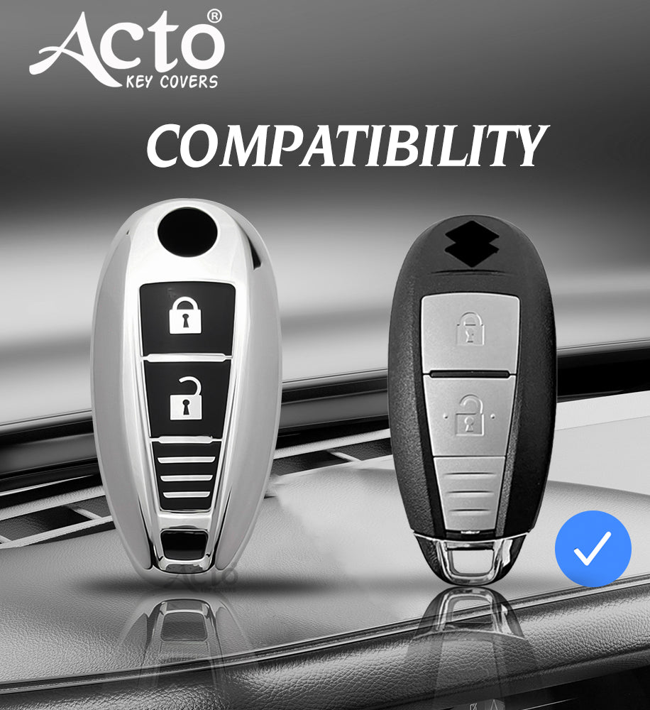 Acto Car Key Cover Chromium Series Compatible with Ciaz