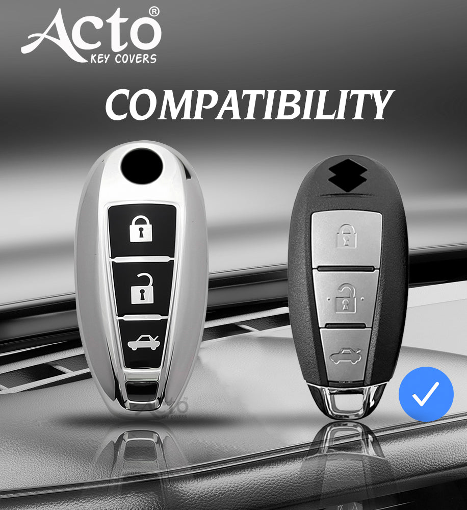 Acto Car Key Cover Chromium Series Compatible with Ciaz