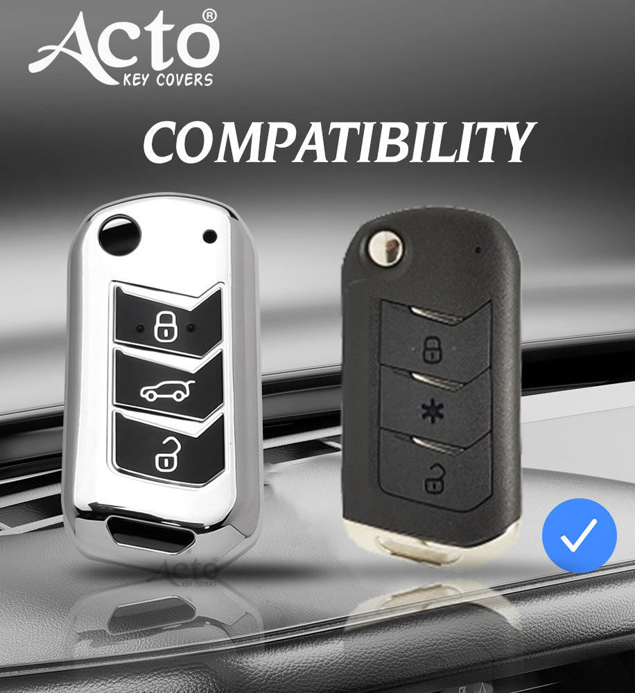 Acto Car Key Cover Chromium Series Compatible with Marazzo