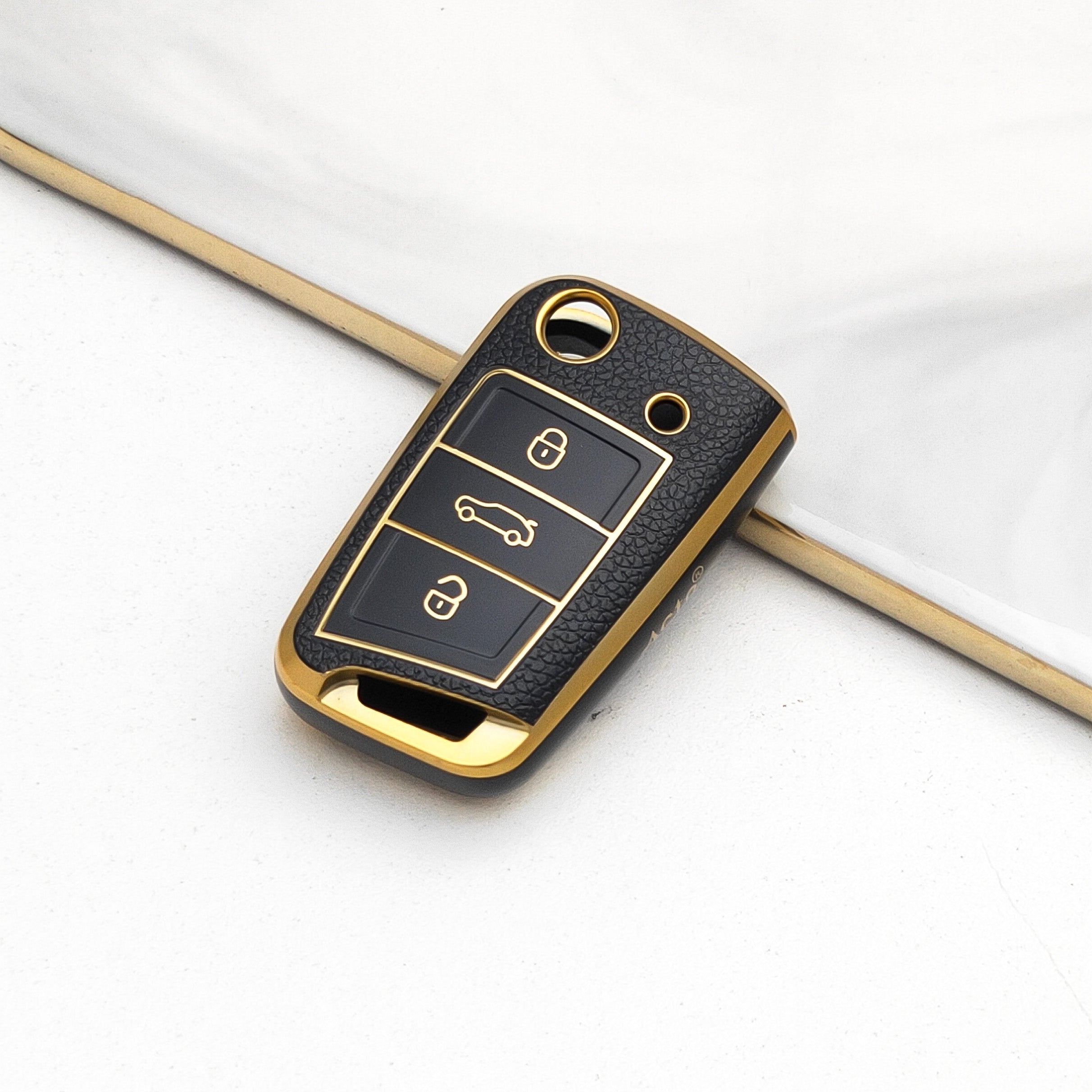 Acto Car Key Cover TPU Leather Grain For Skoda Superb