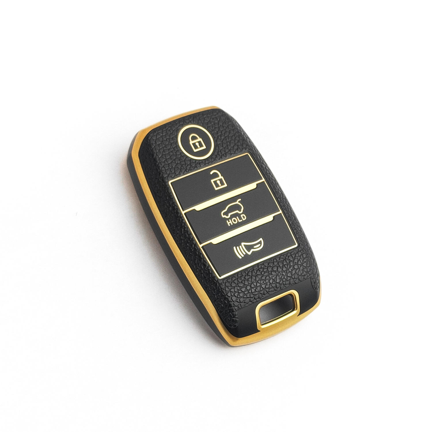 Acto Car Key Cover TPU Leather Grain With Key Chain For Kia Seltos 2020 +