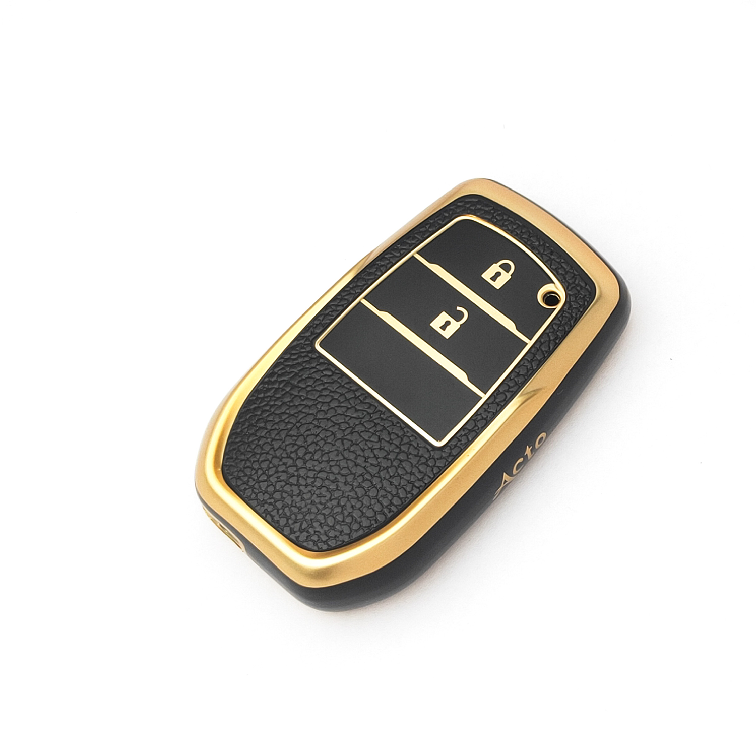 Acto Car Key Cover TPU Leather Grain With Key Chain For Toyota Fortuner