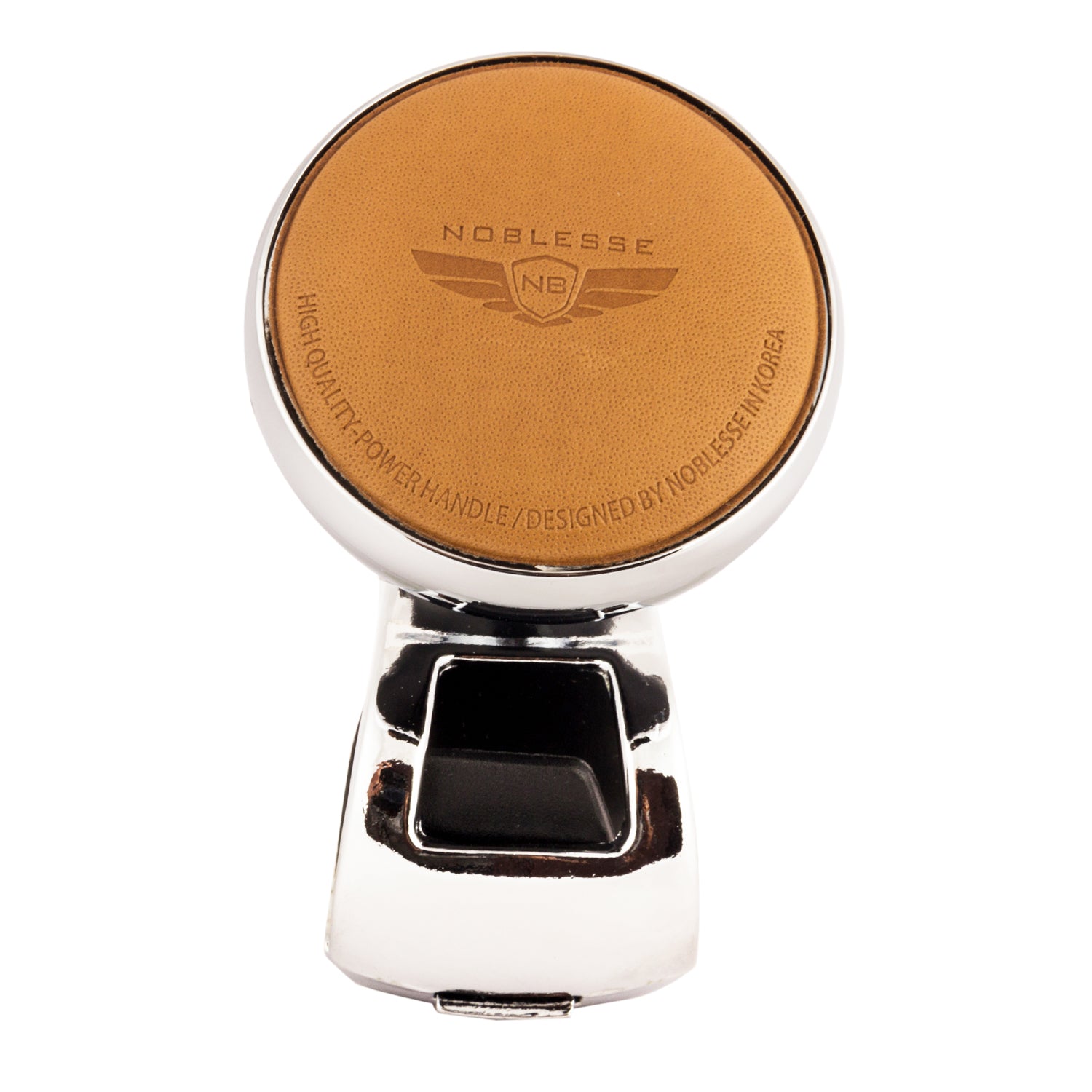 Noblesse Premium Car Steering Assist Knob – Luxury Leather Top | 360° Rotating Spinner | Heavy-Duty Universal Fit