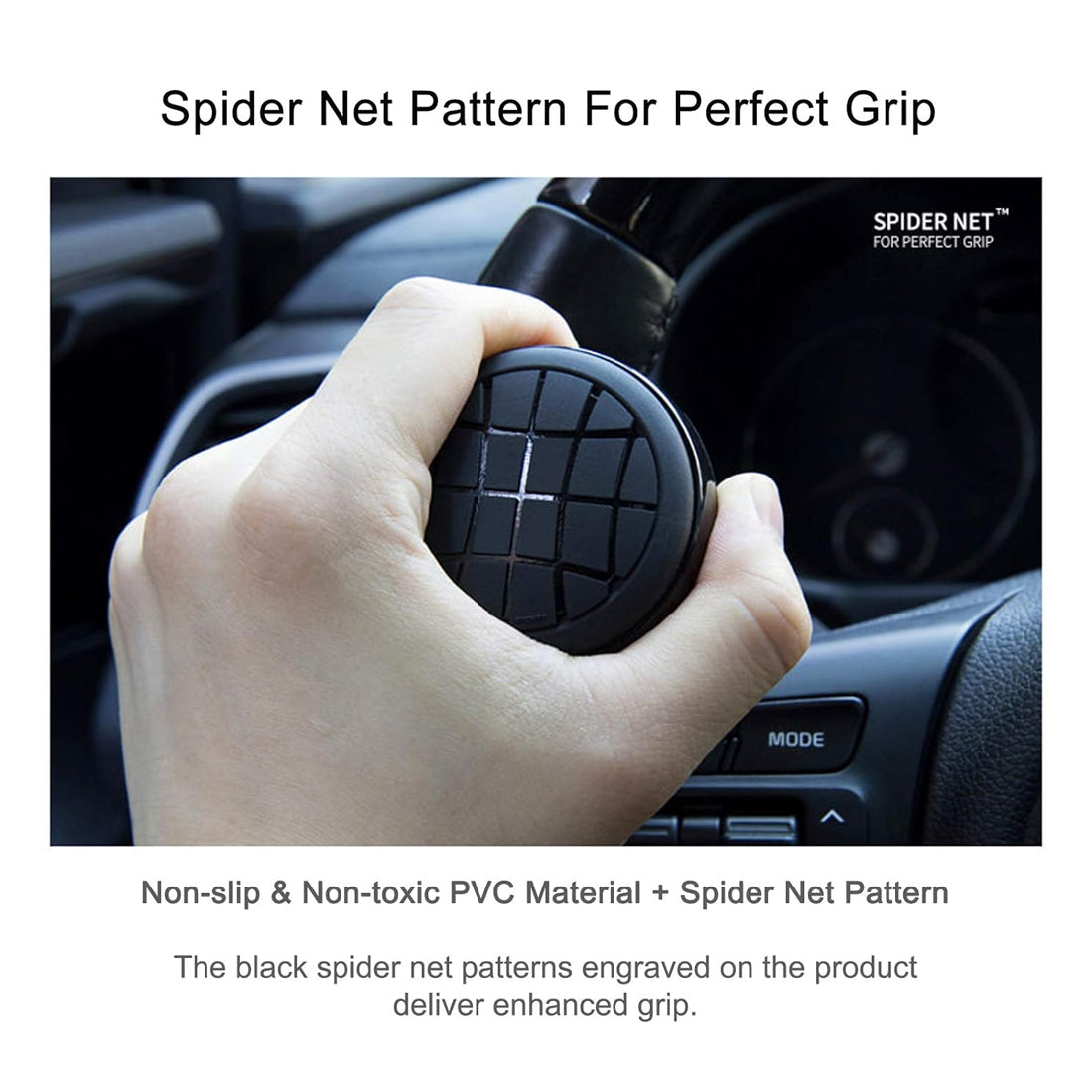 Genova Black Spider Power Handle Spinner Car Steering Wheel Knob Metal Ball Bearing Non-Slip Handle Knob