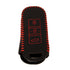 ACTO Leather Car Key Cover with Key Chain Compatible for MG Hector Smart Key | Premium Black Leather with Red Stitching | 360° Protection | Pack of 1