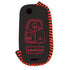 ACTO Leather key cover in Black color With Red Stitches with key chain Compatible With Mahindra Bolero 3 Button