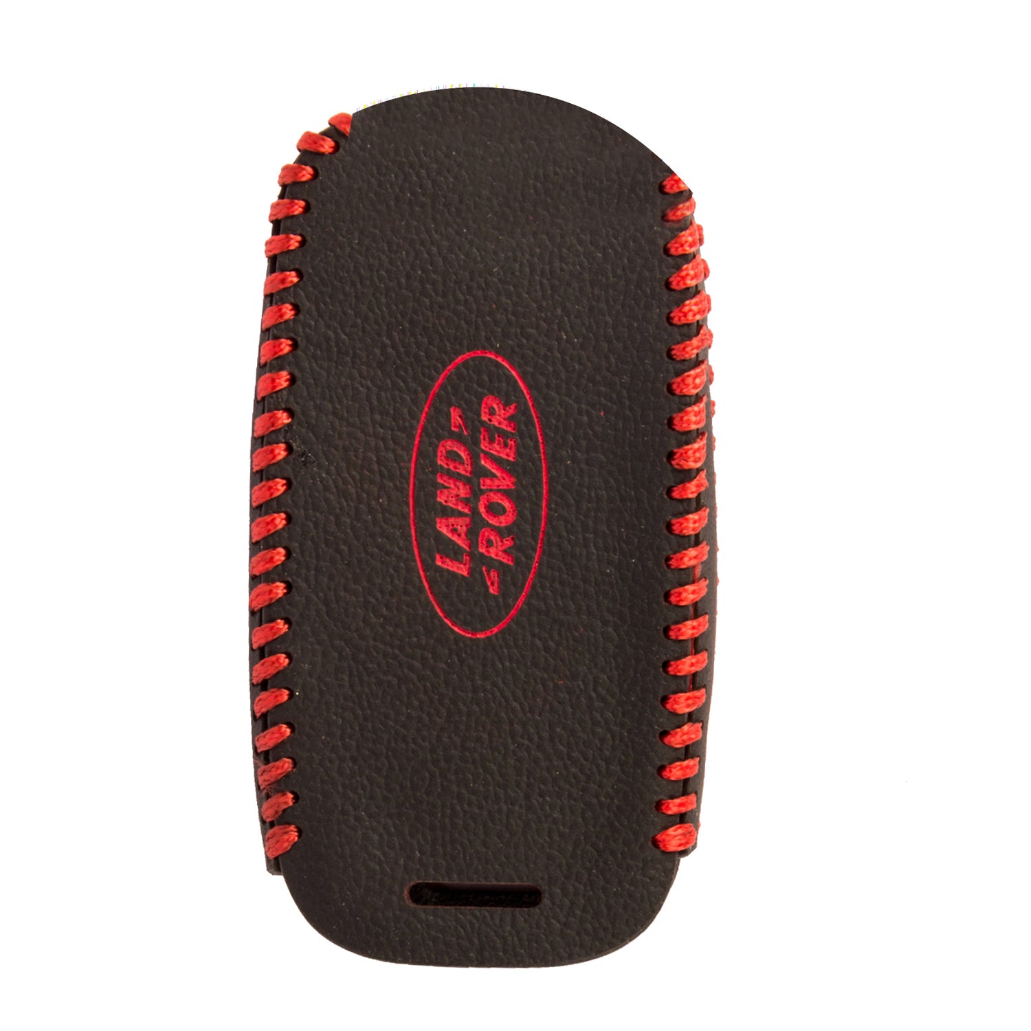 ACTO Leather Car Key Cover with Key Chain Compatible for Jaguar F-Type, XJ, XF, F-Pace, XE & Range Rover Evoque, Sport 5 Button Smart Key | Premium Black Leather with Red Stitching | 360° Protection | Pack of 1