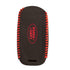 ACTO Leather Car Key Cover with Key Chain Compatible for Jaguar F-Type, XJ, XF, F-Pace, XE & Range Rover Evoque, Sport 5 Button Smart Key | Premium Black Leather with Red Stitching | 360° Protection | Pack of 1